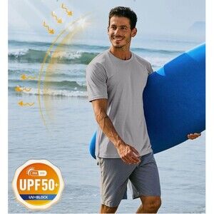 NWT, Men Short Sleeve Crew Neck T-Shirts UV Protection Active Shirts, Size M
